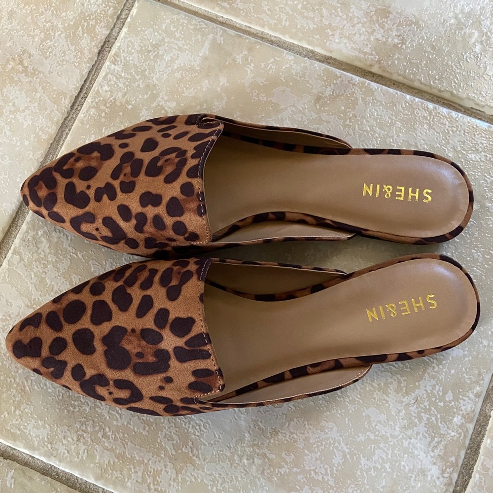 Cheetah Print Mule Flats